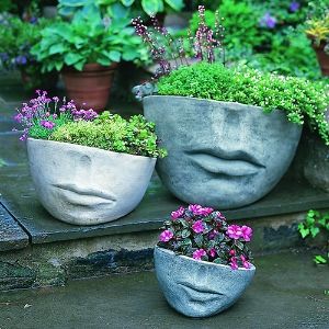 Stone planters flower pots